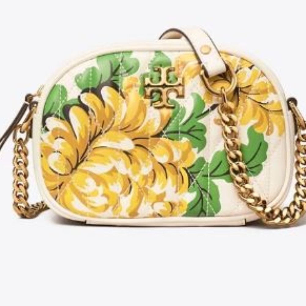 NWT Tory Burch Kira Chevron Floral Camera Bag *Brand New*